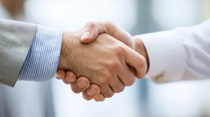 Business handshake representing partnership